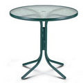 US Made 36" Round Bar Height Glass Top Folding Table